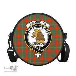 Scottish MacGregor Ancient Tartan Round Crossbody Bags - Round Purse with Family Crest Scottish Plaid Tartan Plaid - ScotsTee - scotstee.com