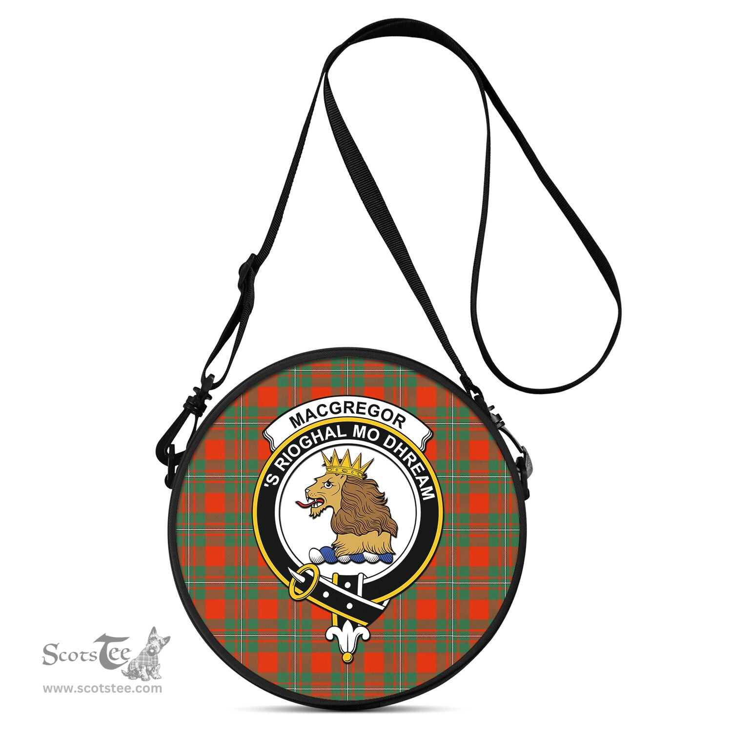 Scottish MacGregor Ancient Tartan Round Crossbody Bags - Round Purse with Family Crest Scottish Plaid Tartan Plaid - ScotsTee - scotstee.com