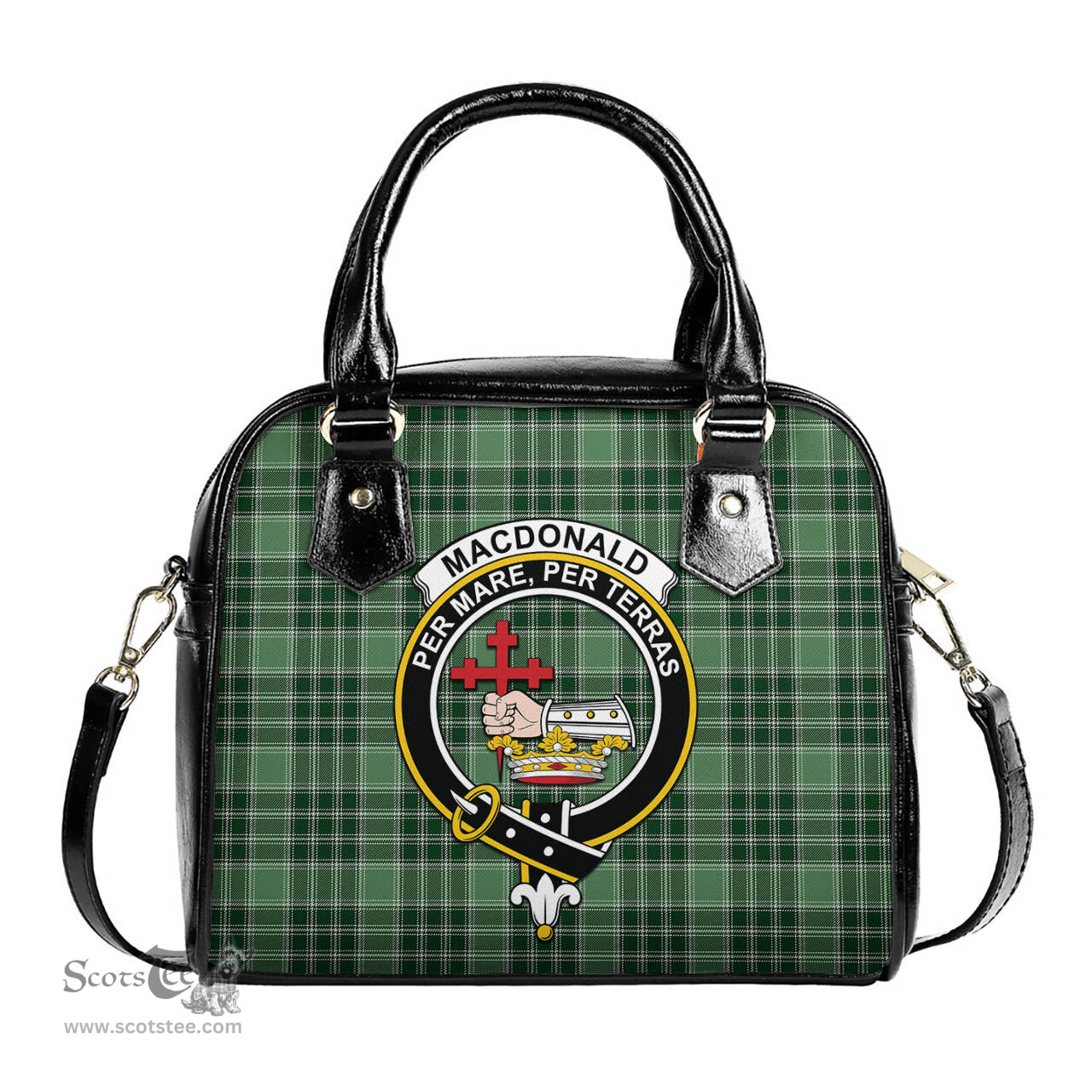 Scottish MacDonald Lord of the Isles Hunting Tartan Shoulder Handbags with Family Crest Scottish Plaid Tartan Plaid - ScotsTee - scotstee.com