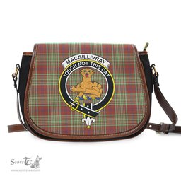 Scottish MacGillivray Hunting Ancient Tartan Saddle Crossbody Bag with Family Crest Scottish Plaid Tartan Plaid - ScotsTee - scotstee.com