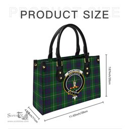 Scottish MacIntyre Hunting Tartan Leather Bag for Women with Family Crest Scottish Plaid Tartan Plaid - ScotsTee - scotstee.com