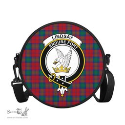 Scottish Lindsay Modern Tartan Round Crossbody Bags - Round Purse with Family Crest Scottish Plaid Tartan Plaid - ScotsTee - scotstee.com