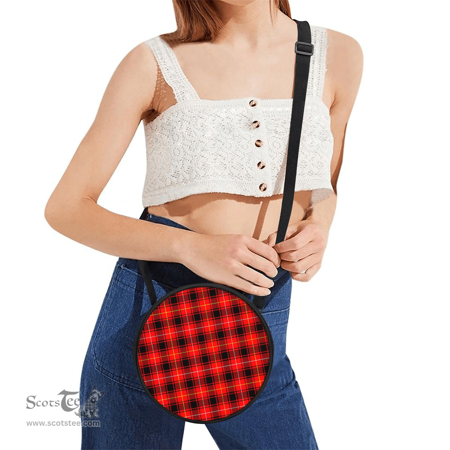Scottish MacIver Modern Tartan Round Crossbody Bags - Round Purse Scottish Plaid Tartan Plaid - ScotsTee - scotstee.com