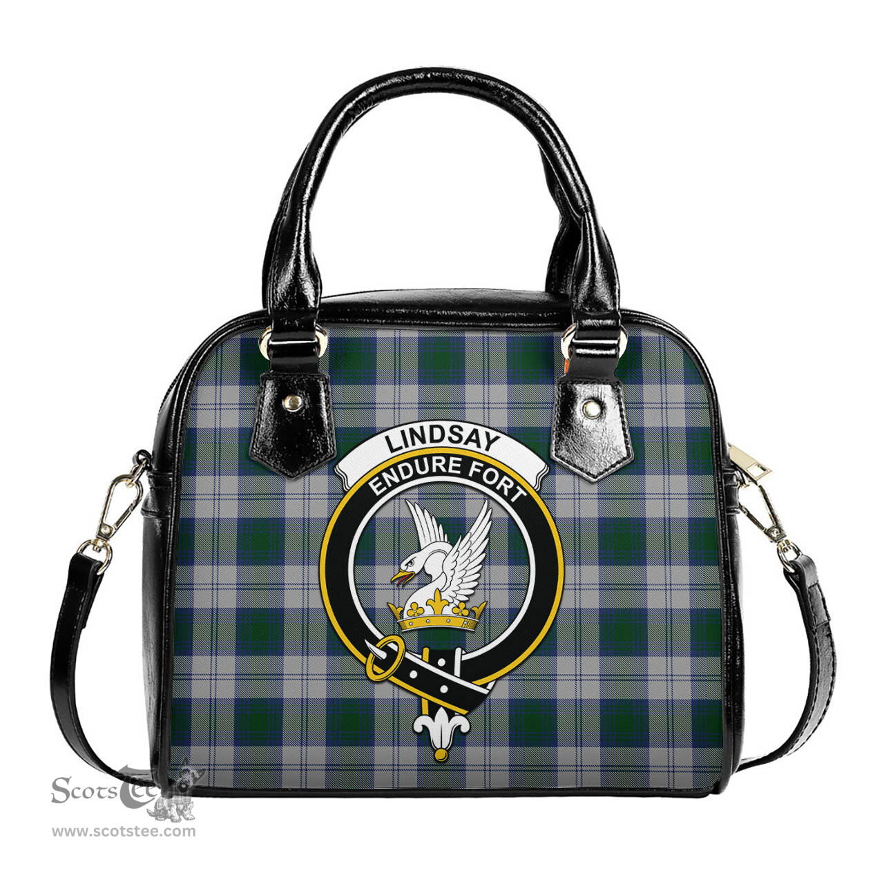 Scottish Lindsay Dress Tartan Shoulder Handbags with Family Crest Scottish Plaid Tartan Plaid - ScotsTee - scotstee.com