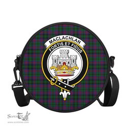 Scottish MacLachlan Hunting Tartan Round Crossbody Bags - Round Purse with Family Crest Scottish Plaid Tartan Plaid - ScotsTee - scotstee.com