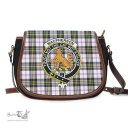 Scottish MacPherson Dress Modern Tartan Saddle Crossbody Bag with Family Crest Scottish Plaid Tartan Plaid - ScotsTee - scotstee.com