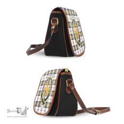 Scottish MacPherson Dress Modern Tartan Saddle Crossbody Bag with Family Crest Scottish Plaid Tartan Plaid - ScotsTee - scotstee.com