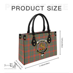Scottish MacIntosh Ancient Tartan Leather Bag for Women with Family Crest Scottish Plaid Tartan Plaid - ScotsTee - scotstee.com