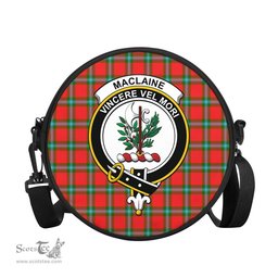 Scottish MacLaine of Loch Buie Tartan Round Crossbody Bags - Round Purse with Family Crest Scottish Plaid Tartan Plaid - ScotsTee - scotstee.com
