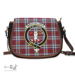 Scottish MacCulloch Dress Tartan Saddle Crossbody Bag with Family Crest Scottish Plaid Tartan Plaid - ScotsTee - scotstee.com