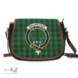 Scottish MacArthur Tartan Saddle Crossbody Bag with Family Crest Scottish Plaid Tartan Plaid - ScotsTee - scotstee.com
