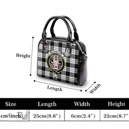 Scottish MacFarlane Black White Tartan Shoulder Handbags with Family Crest Scottish Plaid Tartan Plaid - ScotsTee - scotstee.com