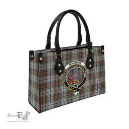 Scottish MacBain Dress Tartan Leather Bag for Women with Family Crest Scottish Plaid Tartan Plaid - ScotsTee - scotstee.com