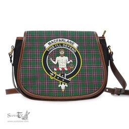 Scottish MacFarlane Hunting Tartan Saddle Crossbody Bag with Family Crest Scottish Plaid Tartan Plaid - ScotsTee - scotstee.com