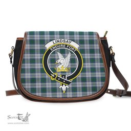 Scottish Lindsay Dress Tartan Saddle Crossbody Bag with Family Crest Scottish Plaid Tartan Plaid - ScotsTee - scotstee.com