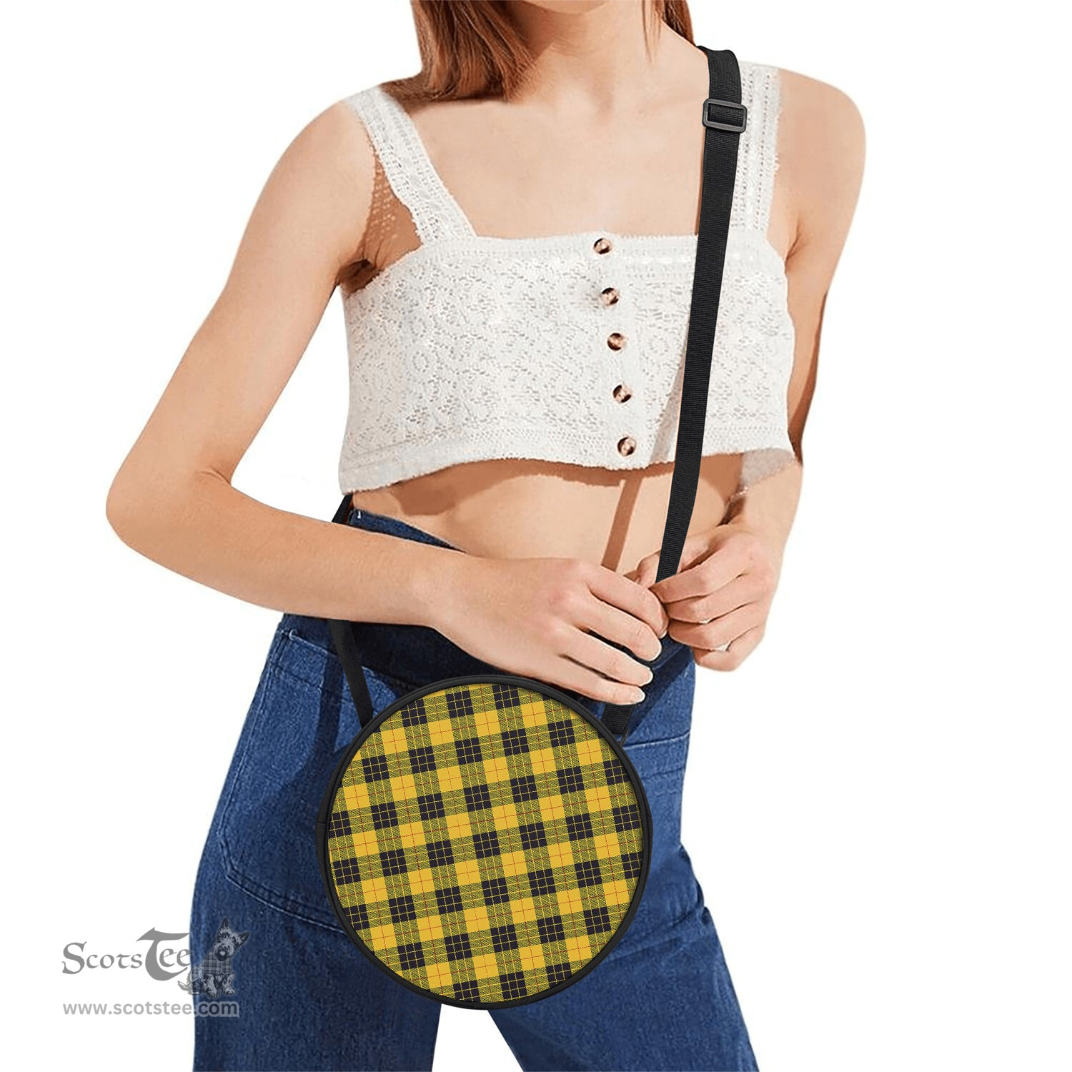 Scottish MacLeod of Lewis Ancient Tartan Round Crossbody Bags - Round Purse Scottish Plaid Tartan Plaid - ScotsTee - scotstee.com