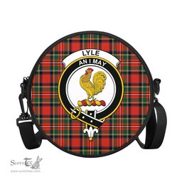 Scottish Lyle Tartan Round Crossbody Bags - Round Purse with Family Crest Scottish Plaid Tartan Plaid - ScotsTee - scotstee.com