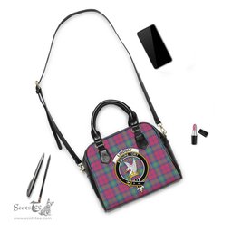 Scottish Lindsay Ancient Tartan Shoulder Handbags with Family Crest Scottish Plaid Tartan Plaid - ScotsTee - scotstee.com