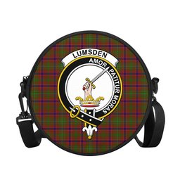 Scottish Lumsden Tartan Round Crossbody Bags - Round Purse with Family Crest Scottish Plaid Tartan Plaid - ScotsTee - scotstee.com