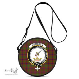 Scottish Lumsden Tartan Round Crossbody Bags - Round Purse with Family Crest Scottish Plaid Tartan Plaid - ScotsTee - scotstee.com