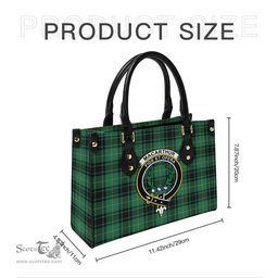 Scottish MacArthur Ancient Tartan Leather Bag for Women with Family Crest Scottish Plaid Tartan Plaid - ScotsTee - scotstee.com