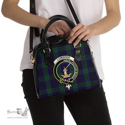 Scottish Lumsden Green Tartan Shoulder Handbags with Family Crest Scottish Plaid Tartan Plaid - ScotsTee - scotstee.com