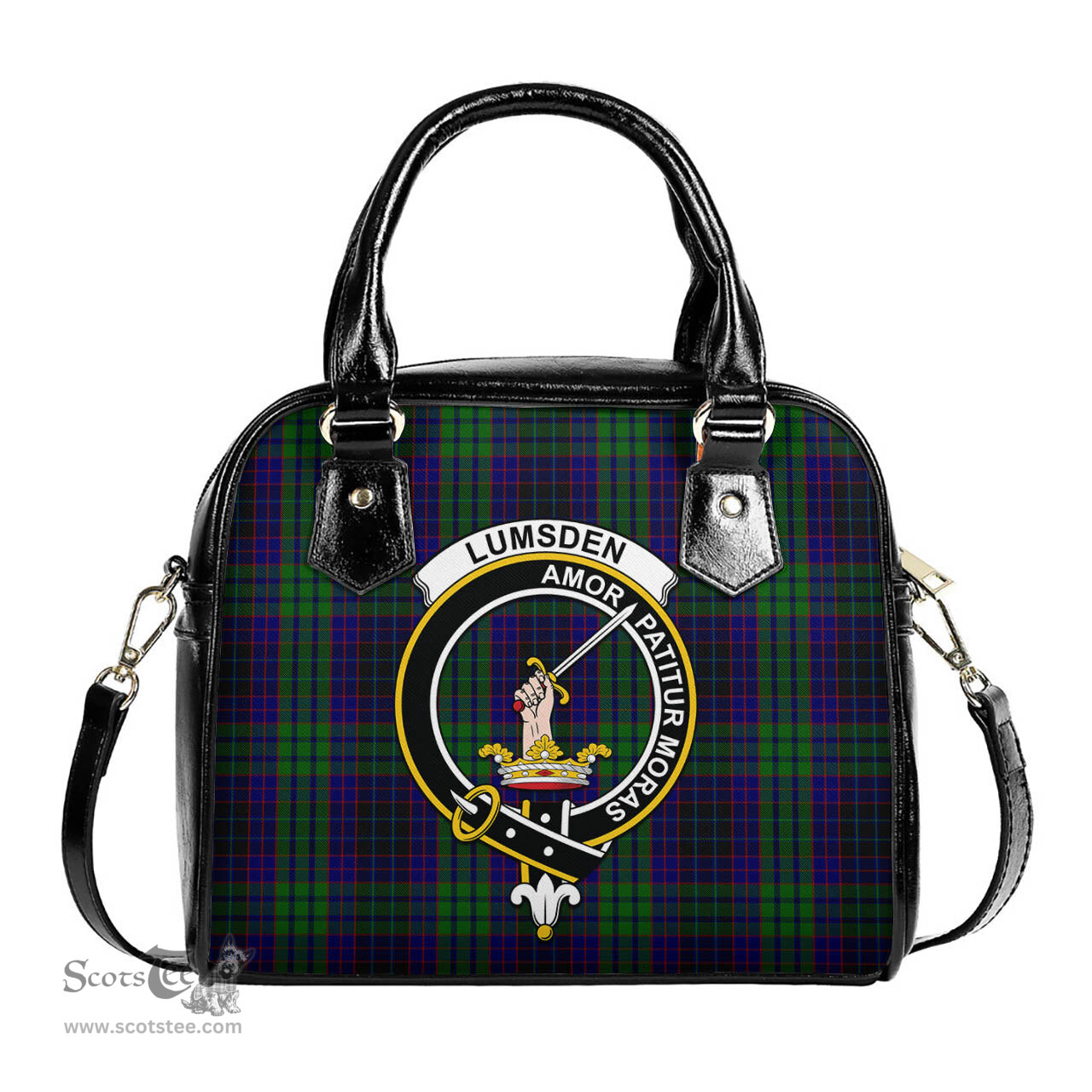 Scottish Lumsden Green Tartan Shoulder Handbags with Family Crest Scottish Plaid Tartan Plaid - ScotsTee - scotstee.com