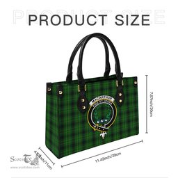 Scottish MacArthur Highland Tartan Leather Bag for Women with Family Crest Scottish Plaid Tartan Plaid - ScotsTee - scotstee.com