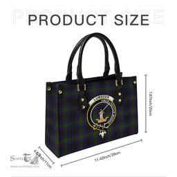 Scottish Lumsden Hunting Tartan Leather Bag for Women with Family Crest Scottish Plaid Tartan Plaid - ScotsTee - scotstee.com
