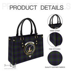 Scottish Lumsden Hunting Tartan Leather Bag for Women with Family Crest Scottish Plaid Tartan Plaid - ScotsTee - scotstee.com
