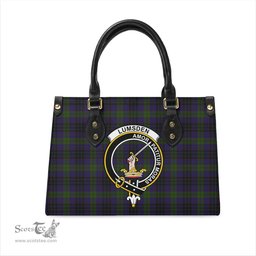 Scottish Lumsden Hunting Tartan Leather Bag for Women with Family Crest Scottish Plaid Tartan Plaid - ScotsTee - scotstee.com