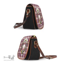 Scottish MacFarlane Dress Tartan Saddle Crossbody Bag with Family Crest Scottish Plaid Tartan Plaid - ScotsTee - scotstee.com