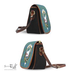 Scottish Lockhart Tartan Saddle Crossbody Bag with Family Crest Scottish Plaid Tartan Plaid - ScotsTee - scotstee.com