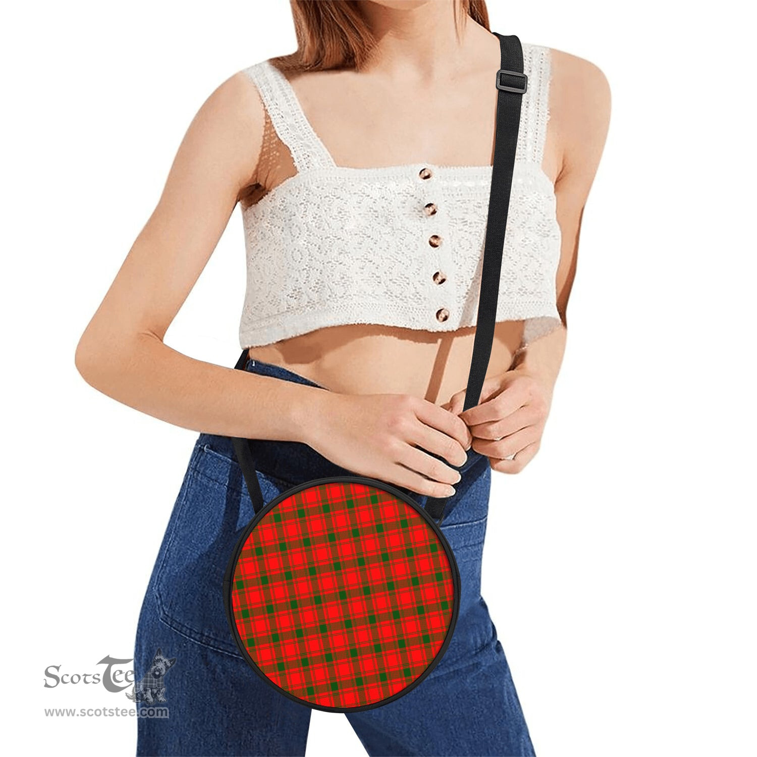 Scottish MacQuarrie Modern Tartan Round Crossbody Bags - Round Purse Scottish Plaid Tartan Plaid - ScotsTee - scotstee.com