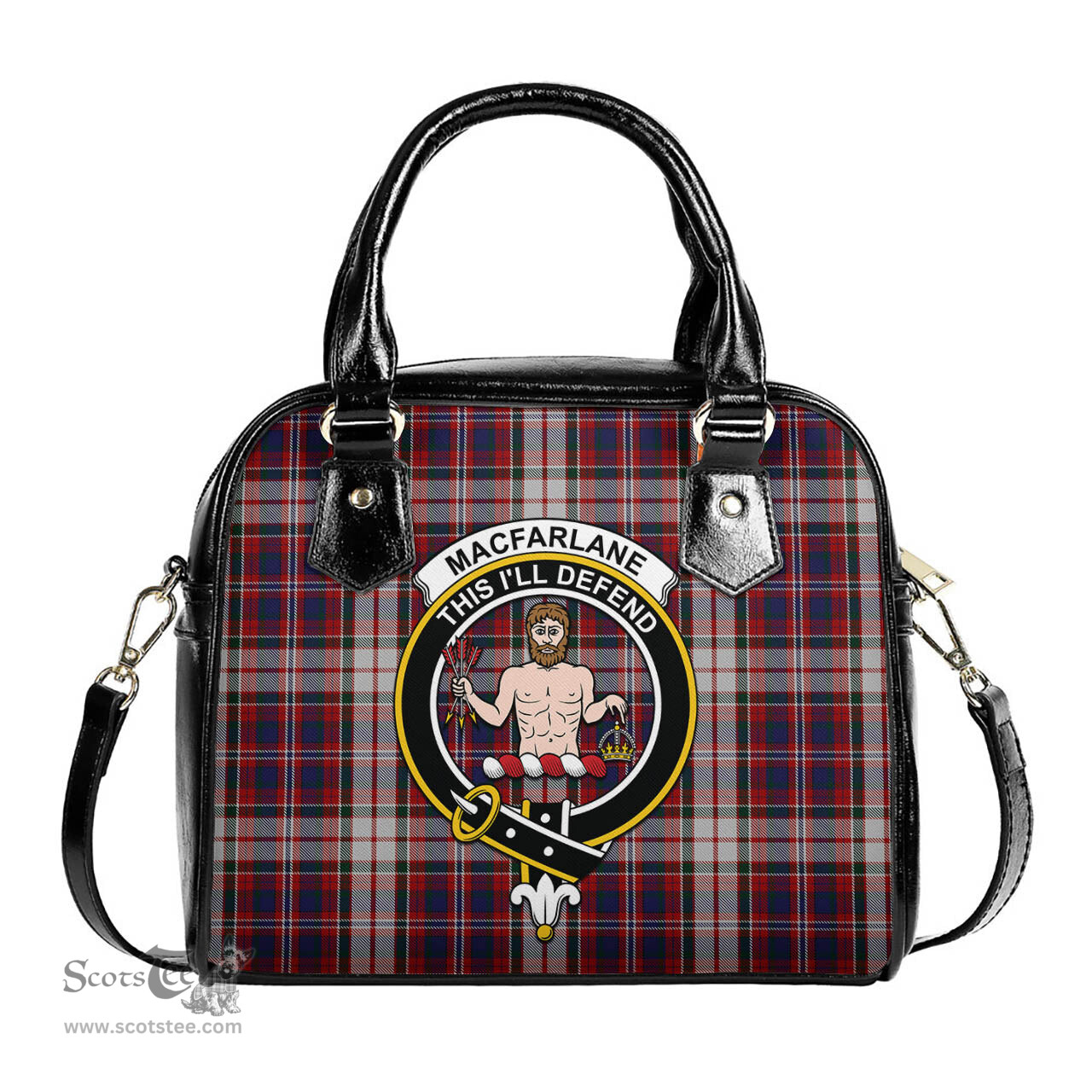 Scottish MacFarlane Dress Tartan Shoulder Handbags with Family Crest Scottish Plaid Tartan Plaid - ScotsTee - scotstee.com