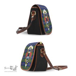 Scottish MacLeod of Harris Modern Tartan Saddle Crossbody Bag with Family Crest Scottish Plaid Tartan Plaid - ScotsTee - scotstee.com