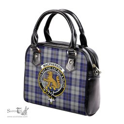 Scottish MacPherson Dress Blue Tartan Shoulder Handbags with Family Crest Scottish Plaid Tartan Plaid - ScotsTee - scotstee.com