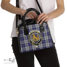 Scottish MacPherson Dress Blue Tartan Shoulder Handbags with Family Crest Scottish Plaid Tartan Plaid - ScotsTee - scotstee.com