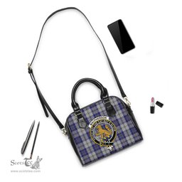 Scottish MacPherson Dress Blue Tartan Shoulder Handbags with Family Crest Scottish Plaid Tartan Plaid - ScotsTee - scotstee.com
