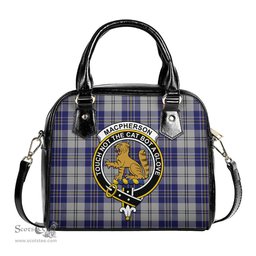 Scottish MacPherson Dress Blue Tartan Shoulder Handbags with Family Crest Scottish Plaid Tartan Plaid - ScotsTee - scotstee.com