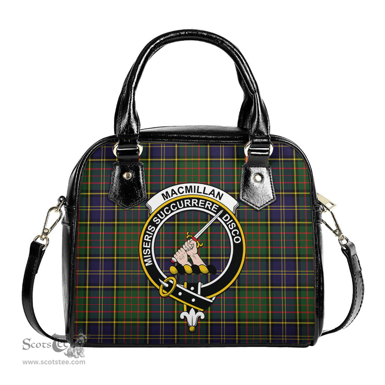 Scottish MacMillan Hunting Modern Tartan Shoulder Handbags with Family Crest Scottish Plaid Tartan Plaid - ScotsTee - scotstee.com
