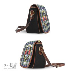 Scottish MacLeod Of Californian Tartan Saddle Crossbody Bag with Family Crest Scottish Plaid Tartan Plaid - ScotsTee - scotstee.com