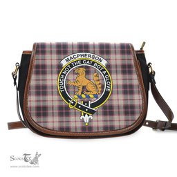 Scottish MacPherson Hunting Ancient Tartan Saddle Crossbody Bag with Family Crest Scottish Plaid Tartan Plaid - ScotsTee - scotstee.com
