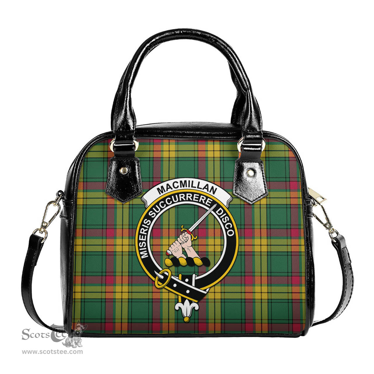 Scottish MacMillan Old Ancient Tartan Shoulder Handbags with Family Crest Scottish Plaid Tartan Plaid - ScotsTee - scotstee.com