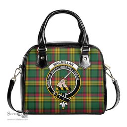 Scottish MacMillan Old Ancient Tartan Shoulder Handbags with Family Crest Scottish Plaid Tartan Plaid - ScotsTee - scotstee.com