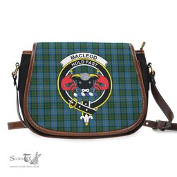 Scottish MacLeod Green Tartan Saddle Crossbody Bag with Family Crest Scottish Plaid Tartan Plaid - ScotsTee - scotstee.com
