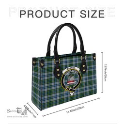 Scottish MacNeil Dress Tartan Leather Bag for Women with Family Crest Scottish Plaid Tartan Plaid - ScotsTee - scotstee.com