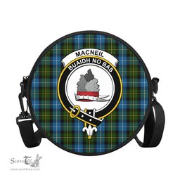 Scottish MacNeil of Barra Tartan Round Crossbody Bags - Round Purse with Family Crest Scottish Plaid Tartan Plaid - ScotsTee - scotstee.com