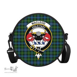 Scottish MacLeod of Skye Tartan Round Crossbody Bags - Round Purse with Family Crest Scottish Plaid Tartan Plaid - ScotsTee - scotstee.com