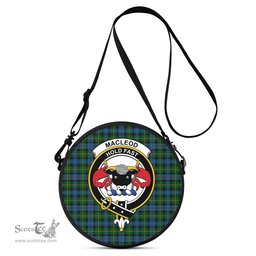 Scottish MacLeod of Skye Tartan Round Crossbody Bags - Round Purse with Family Crest Scottish Plaid Tartan Plaid - ScotsTee - scotstee.com